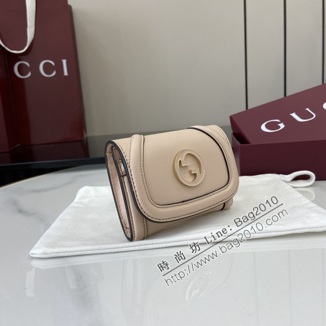 Gucci專櫃古馳最新款圓形互扣式雙G標識卡片夾卡包零錢包 jh2677型號：818795